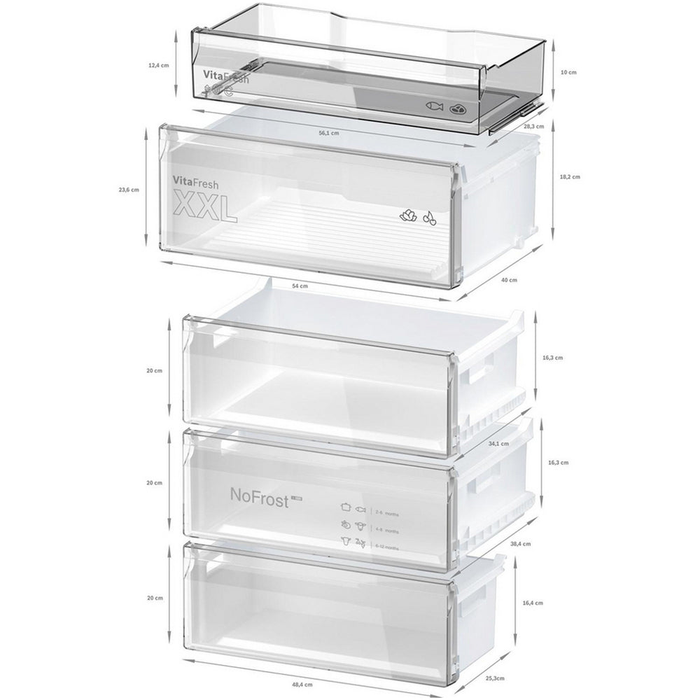 Bosch Series 4 KGN492LDFG Freestanding Frost Free Fridge Freezer Stainless Steel