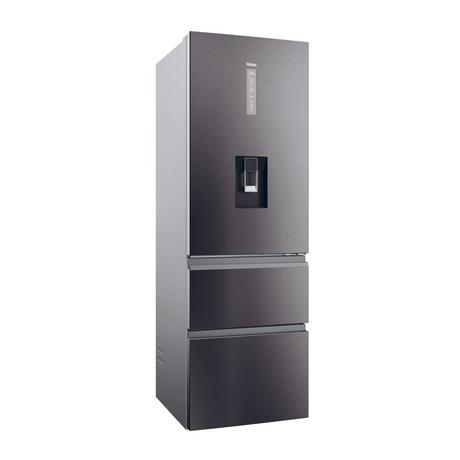 Haier HTW5618EWMP Frost Free Fridge Freezer Dark Inox