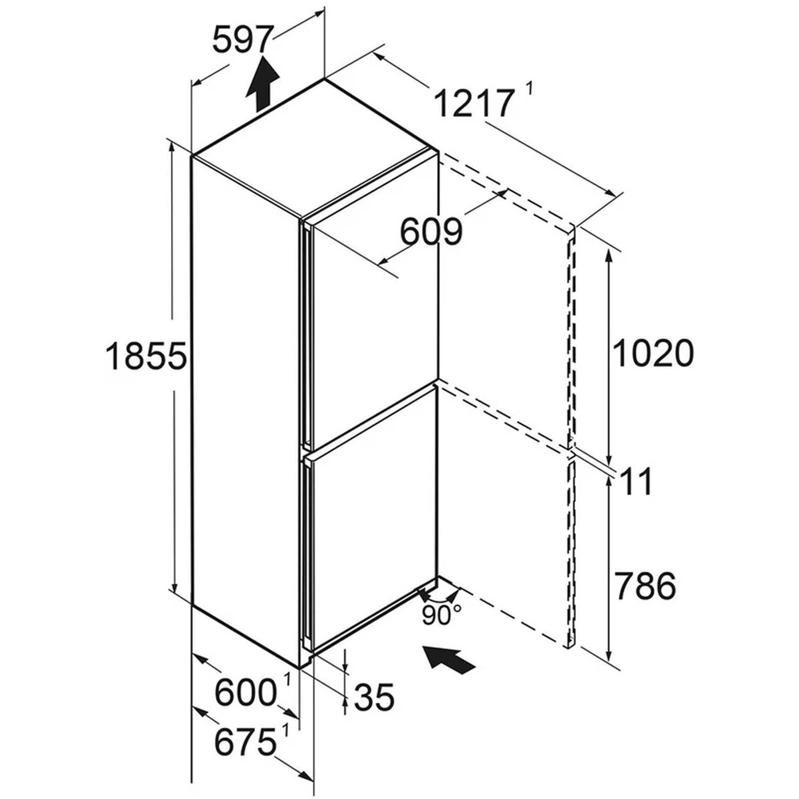 Liebherr Plus CNSDB5223 60cm No Frost Freestanding 70/30 Fridge Freezer Stainless Steel