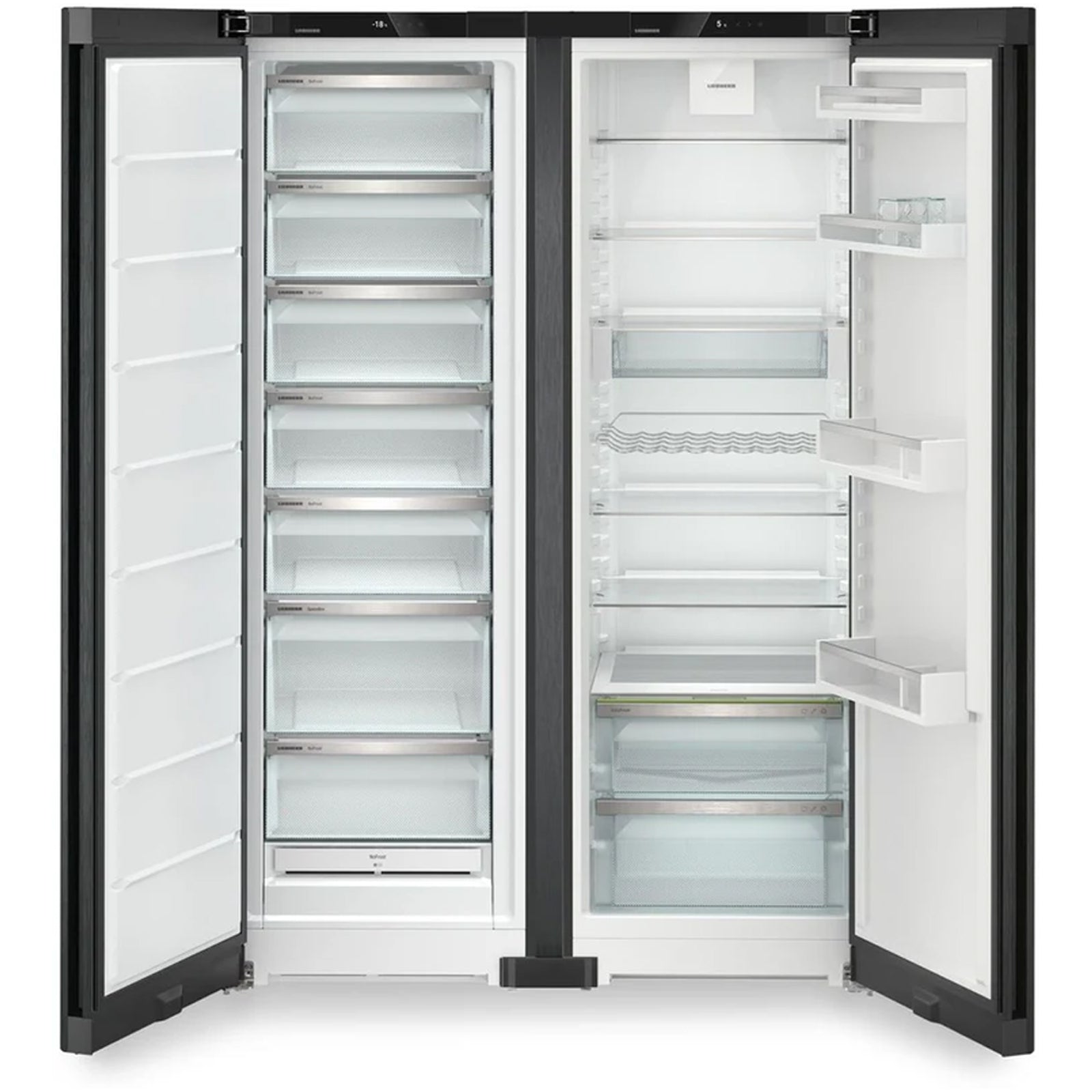 Liebherr XRFBD5220 677L Freestanding No Frost Black Side by Side Fridge Freezer in Black Steel